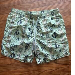 Grayers Light Green Fish Print Swim Trunks – Size L